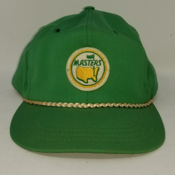 Derby Cap Other - Vintage Masters Golf Derby Cap Strap Green Yellow